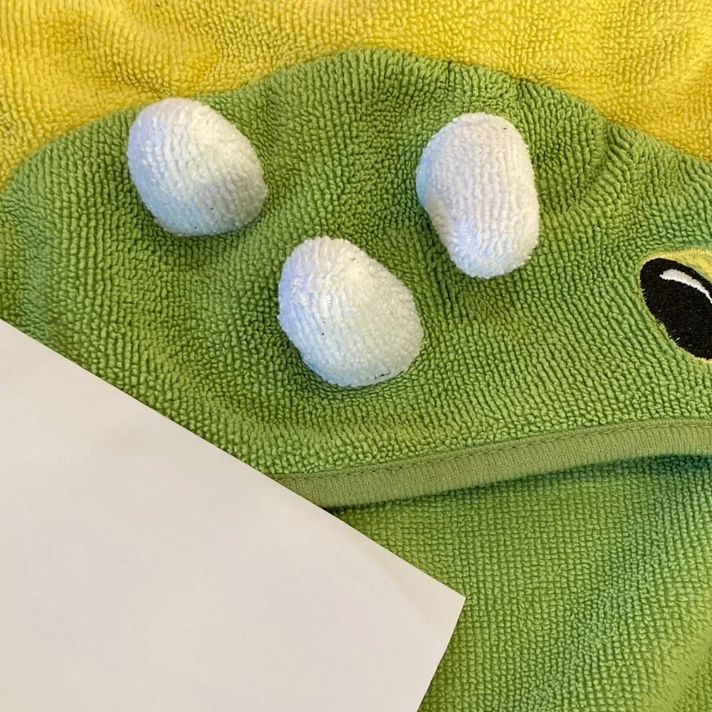 Boys Circo green triceratops dinosaur hooded towel